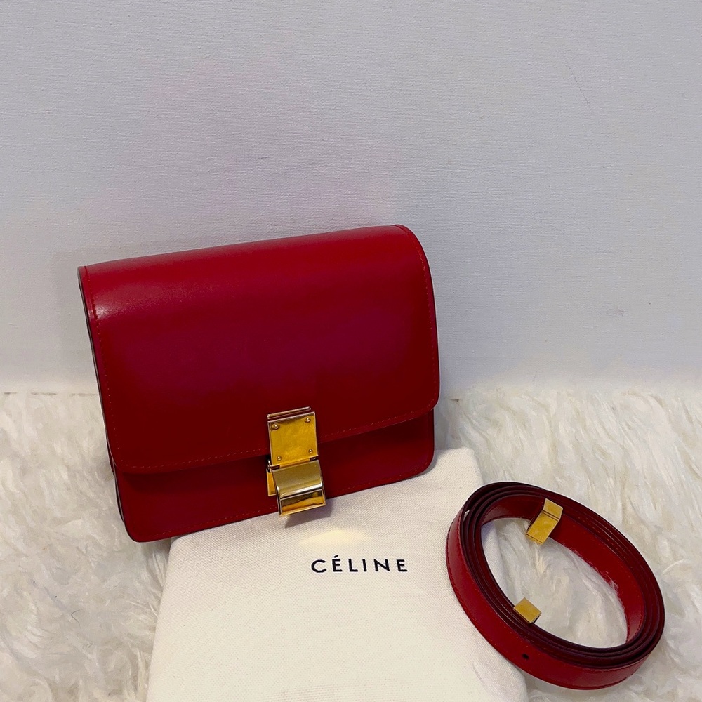 Celine Small Red Classic Box Bag